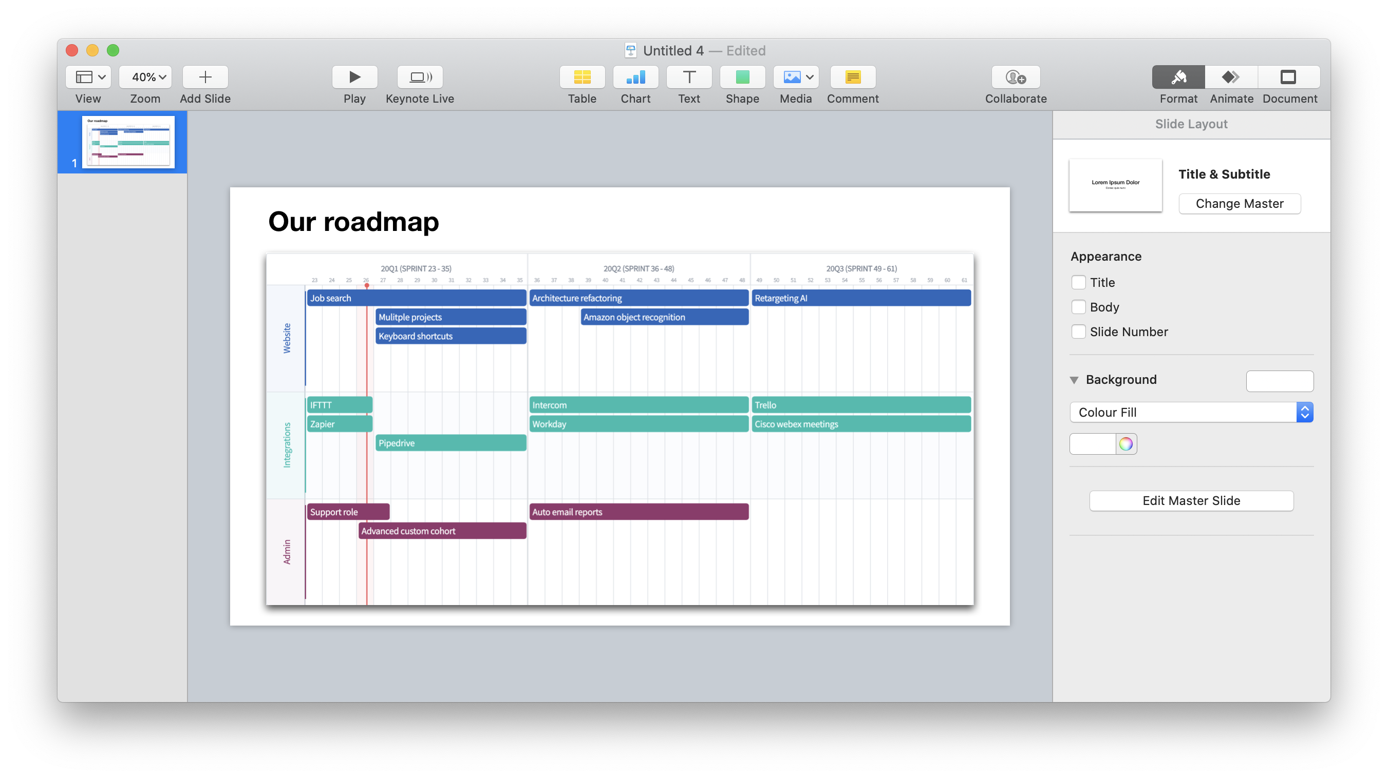 Image Using shipit to present your product roadmap in PowerPoint or Keynote presentations